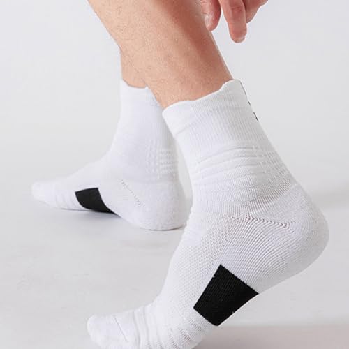 Socks for Sports, Casual Outing and Fitness, Comfortable, Machine Washable, Breathable, High Resilience, Soft, Abrasion-Resistant, Pilling-Resistant - 1 Pack, White3