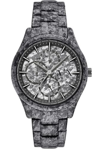 Armani Exchange Watch for Men, Automatic Movement and 46mm Case Size with Stainless Steel, Leather or Silicone Strap
