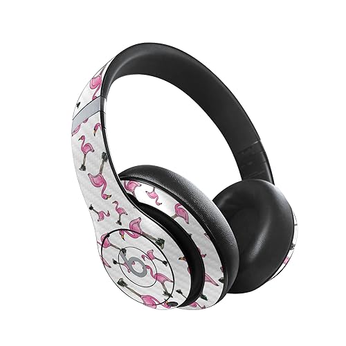 Image of MightySkins Carbon Fiber Skin Compatible with Beats Studio Pro - Cool Flamingo | Protective, Durable Textured Carbon Fiber Finish | Easy to Apply