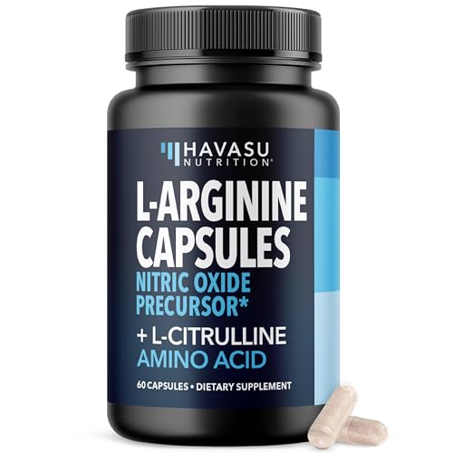 L-Arginine Capsules with L-Citrulline - Nitric Oxide Supplement - L Arginine and L Citrulline Blend - 60 Count - Vegan, Non-GMO Capsules for Performance, Endurance and Muscle Support - 1 Month Supply