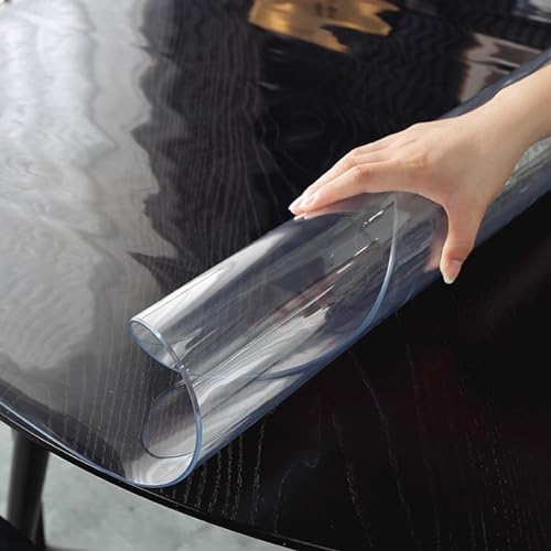 Tapis de table rond à bord biseauté transparent de haute qualité