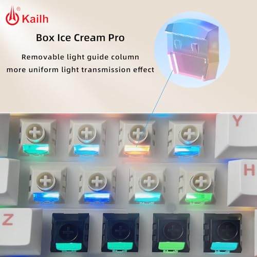 Image of Kailh Box Ice Cream Pro Linear Switch,5-pin RGB SMD 45gf Full POM Material Pre-Lubed Key Switches for Mechanical Gaming Keyboard(Ice Cream PRO,72Pcs)