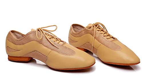 Minishion Men's Latin Ballroom Lace-up Breathable Mesh Synthetic Sport Practics Dance Shoes L4002