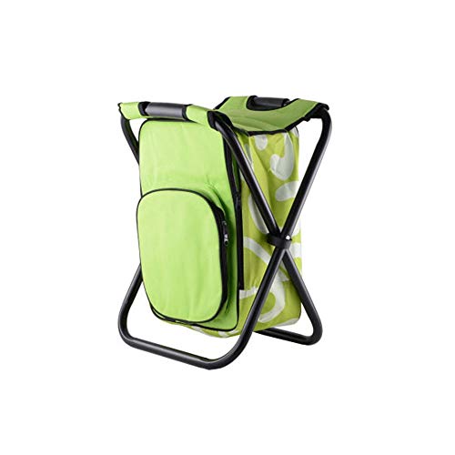 Camping Hocker Klappstuhl Rucksack Camping Picknick Kühler Isolierpakets Design Hochwertige Doppel Einem Campingstuhl Stühle (Color : Green,