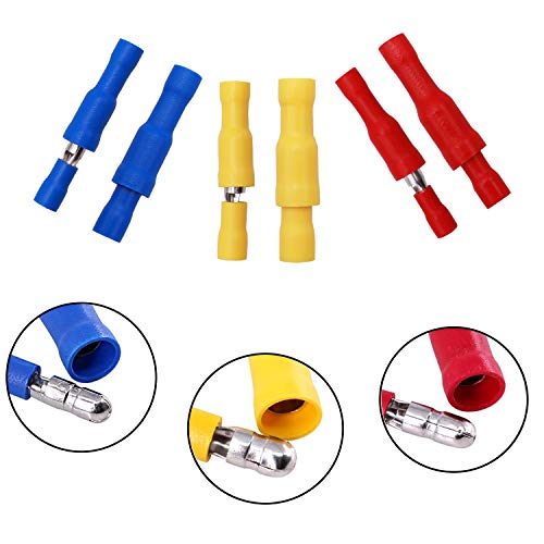 Smseace CAMPD&FRD-R-Y-B-160 160Pcs Bullet Connectors Terminal Insulated Female And Male 22-16/16-14/12-10Awg Wire Connectors Bullet Crimp Terminal Sm-03 thumb #4