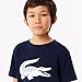 Lacoste Kids Oversized XXL Logo Tennis T-Shirt, Navy Blue/White, 4A