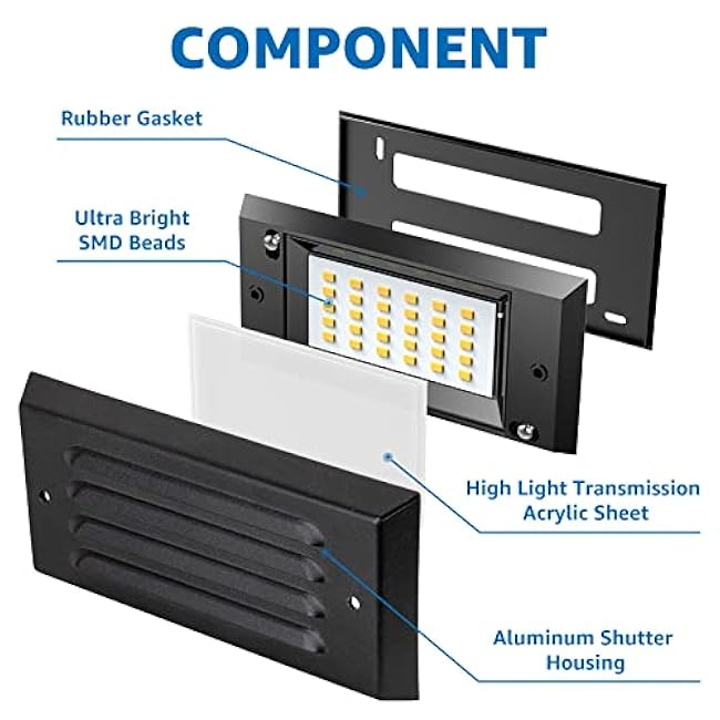 SUNVIE 5W Step Lights Horizontal Louver Faceplate 3000K