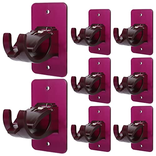 8PCS Upgraded No Drill Curtain Rod Brackets No Drilling Curtain Rod Holders Self Adhesive Curtain Rod Hooks Nail Free Adjustable Curtain Hangers Suitable for 0.78~1.57inch Curtain Rod