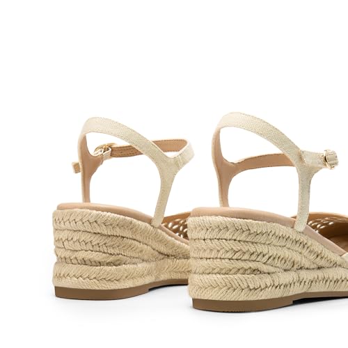Image of DREAM PAIRS Women's Wedge Sandals, Closed Toe Espadrilles Platform Wedge Heels with Adjustable Ankle Straps and Comfortable Cushion Insoles