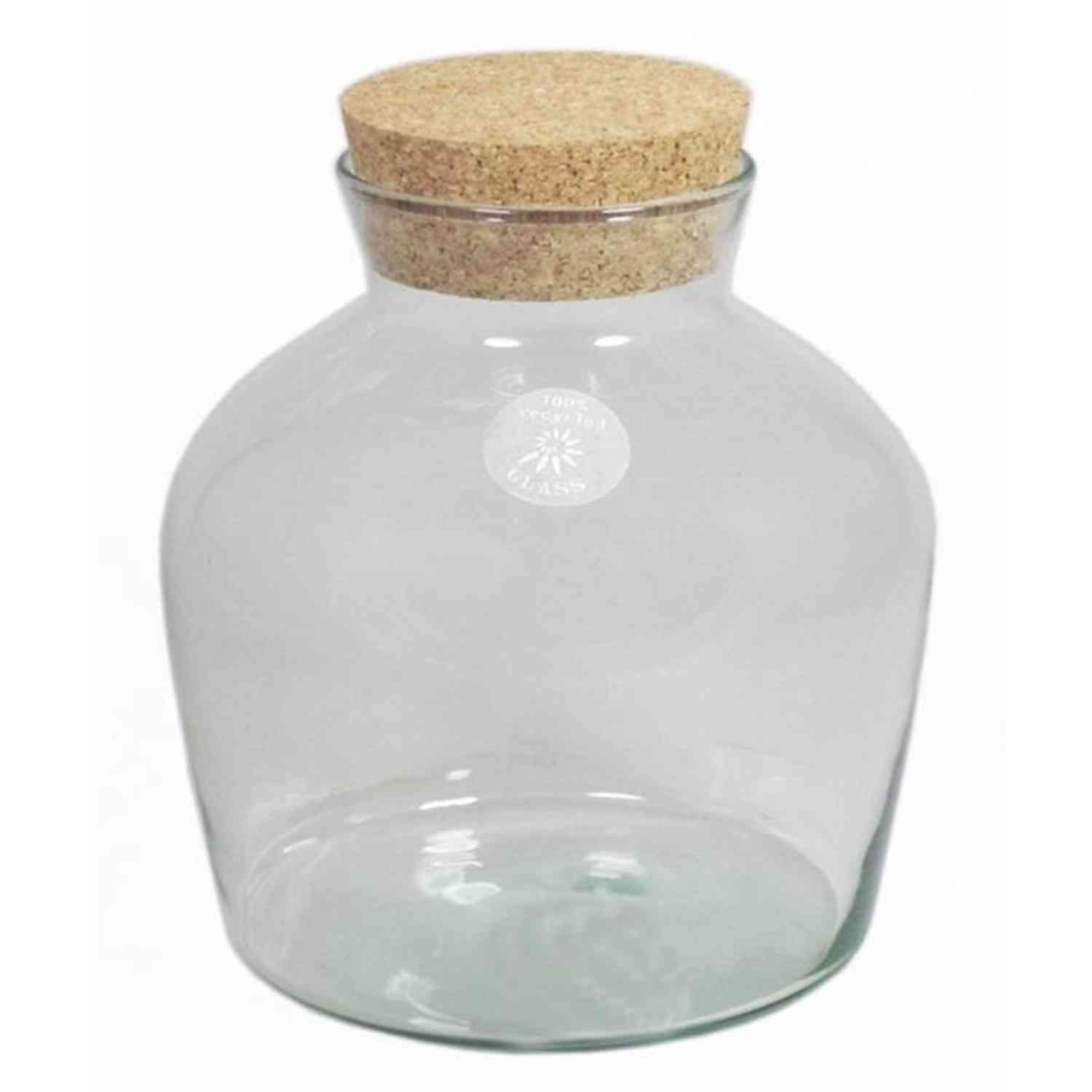 Inna-Glas Clear Glass Container Dieter, Cork Lid, Cylinder/Round, 10"/25Cm, Ø3.7/9.5Cm, Ø10/24Cm - Food Preserve Jar
