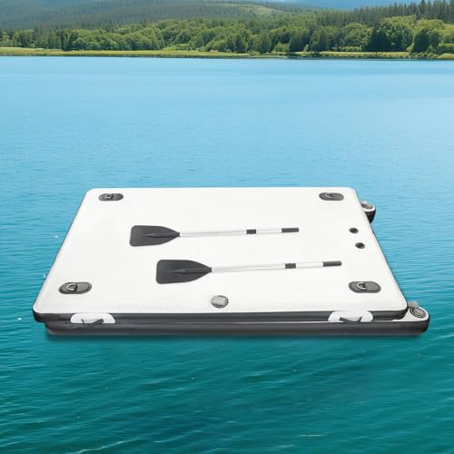 Inflatable Floating Dock Non-Slip Air Dock Platform loating Island Raft Portable Fishing Boat ulti Person Inflatable Swimming Dock 880 lbs Load Capacity for Pool Lake Beach Ocean (8.2 x 5.2 FT)