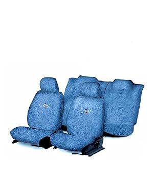 Flomaster Towelmate Seat Cover for Mahindra Xylo (Set of 3, Blue)