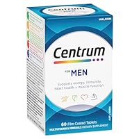 Centrum Men, Multi Vitamin & Minerals Supplement, 60 Tablets | Supports Energy, Immunity, Heart Health + Muscle Function
