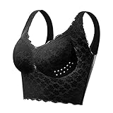 MOONBADI still BH Schwarz Bustier Damen BH ohne Buegel | Wohlfühl Bustiers Top | Bügelloser Soft Bra | Sport Bralette Balconette BH Push up 120C