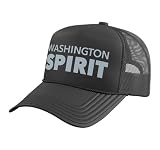 Officially Licensed NWSL Washington Spirit FC Black Cap Trucker Hat with Adjustable Mesh Back, Black