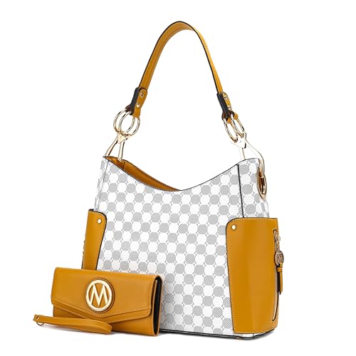 Image of Orange Hobo Shoulder Bag & Wallet Set by MKF Collection