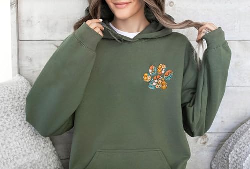 NAZENTI Custom Dog Mom Embroidered Sweatshirt with Pet Name on Sleeve, Fur Mama, Dog Lover Gifts 6