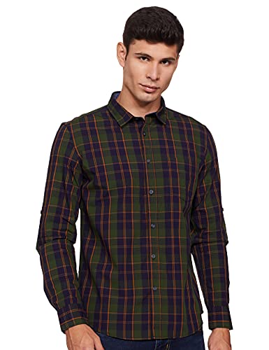 Image of Amazon Brand - Symbol Men's Cotton Checkered Regular Fit Casual Shirt