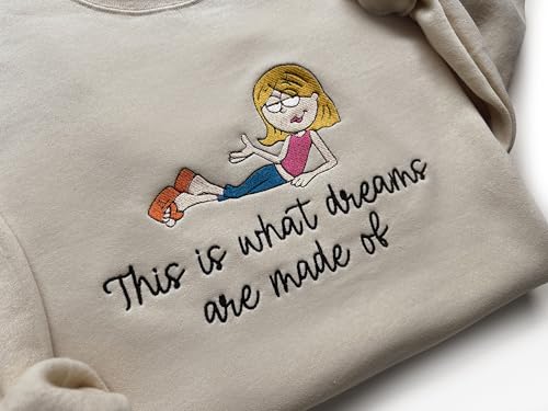 Lizzie McGuire Embroidered Unisex Crewneck Sweatshirt, Pink or Sand, Fleece-Lined, Unisex Fit, Y2K Style3