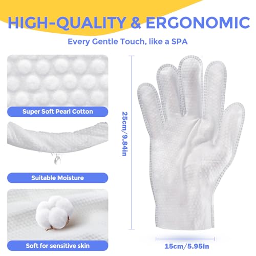 Image of Pet Cleaning Glove Wipes for Dogs & Cats, Hypoallergenic Deodorizing Disposable No-Rinse Grooming Wipes, Wipes, Perfect for Pet Dry Cleaning, Daily Care and Travel, Coconut Scent, 8 pcs