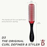 Denman D3 Original Curl Definer & Styler, Curly Hair Brush for Women & Men – 7 Row Detangling & Curl Defining Brush for Smooth Defined Curls - a precision Styling Brush for straight hair - Image 2
