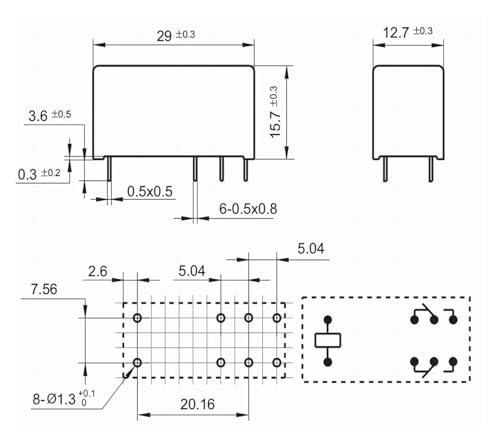 Relais 8 broches BRT2-SS-224D 24V compact pour automatisme industriel - 4
