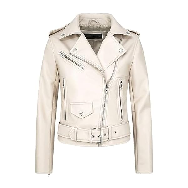 Adhdyuud Vrouwen Herfst Faux Lederen Jassen Zakken Rits Turn-Down Kraag Motor Riem Biker Jas Jas