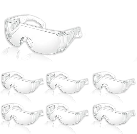 Fokroin 6 Gafas de Protección para Niños, Gafas de Seguridad Transparentes, Gafas de Seguridad Trabajo, Gafas de Protección de Laboratorio, Antivaho y Resistentes al Viento, para Laboratorio Infantil