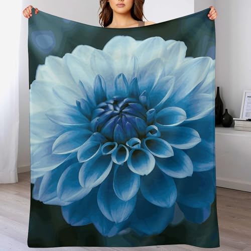Couverture en micro polaire chaude et légère 152x203 jeté de lit bleu - 4
