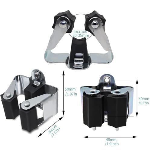 3-H 4 Stück Besenhalterung Wand, Verzinkt Besenhalter Gerätehalter Wandhalterung 0,7mm Federstahl, Gartengerätehalter Werkzeughalter mit Montagematerial für Besen Garten Garage Zuhaus (Schwarz)