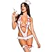 Traje sexy de enfermera para mujer, traje de lencería de cosplay travieso, de una pieza, de juguete, traje de bikini para fiesta, uniforme de doctor