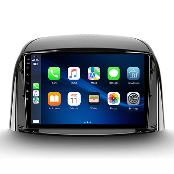 Autoradio Kabelloses Auto für Koleos 2008-2016 Android 14 Radio mit Navi 9 Zoll Touchscreen Bluetooth HiFi GPS Navigation WiFi FM RDS Radio Stereo,Rückfahrkamera
