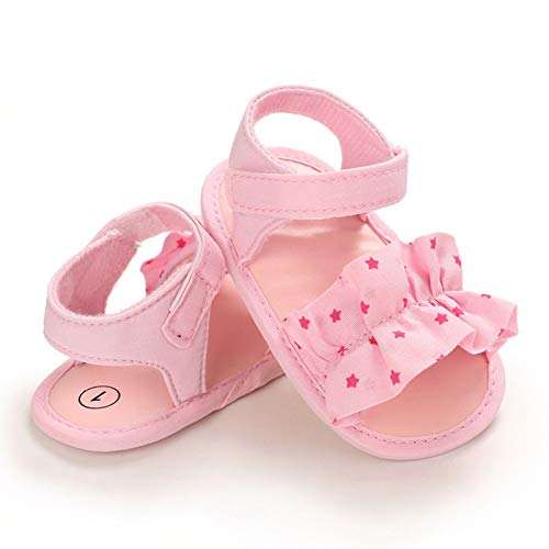 Girls Toddler Rubber Walking Boys Shoes First Non-Slip Baby Kids Sandals Star Baby Shoes Sandal Boys (Pink, 6-12 Months)2