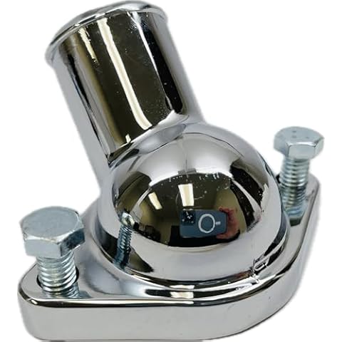 MotorNets Chrome Steel Water Neck Thermostat Housing O-Ring 45°/15° Fits 1955-68 Small Block Chevy Big Block Chevy SBC BBC Chevy283 327 350 396 427 454 Engine V8 (45°) Hot Rod Street Rod (45°) Cover