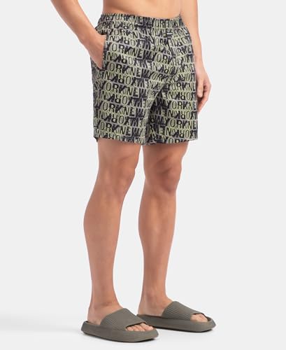 Image of Jockey NY07 Men's Super Combed Cotton Satin Weave Printed Boxer Shorts with Side Pocket