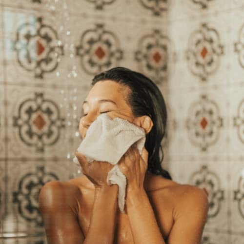 Anact - Hemp Wash Cloth - Fast Drying Organic Cotton Blend Spa Quality Wash Towel - 55% Hemp, 45% Organic Cotton Textured Absorbent Wash Cloth - White, 2 Pcs. #TOP3