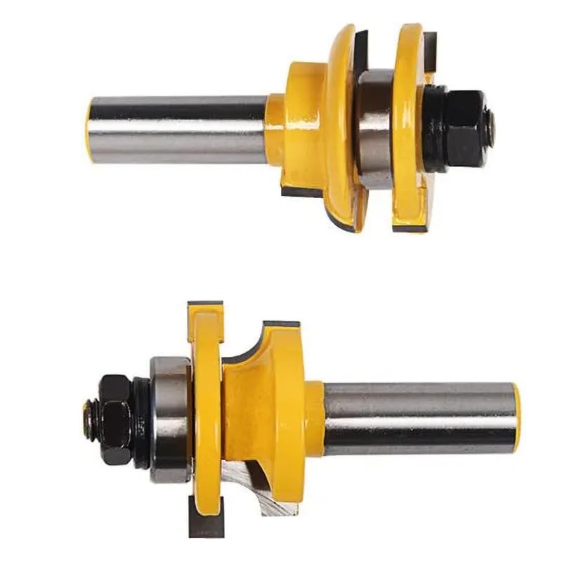 Miniatura 6 de Sinoprotools Riel de puerta de gabinete y brocas de enrutador montante de 12 pulgada, 2 piezas de riel redondo y juego de brocas de enrutador,