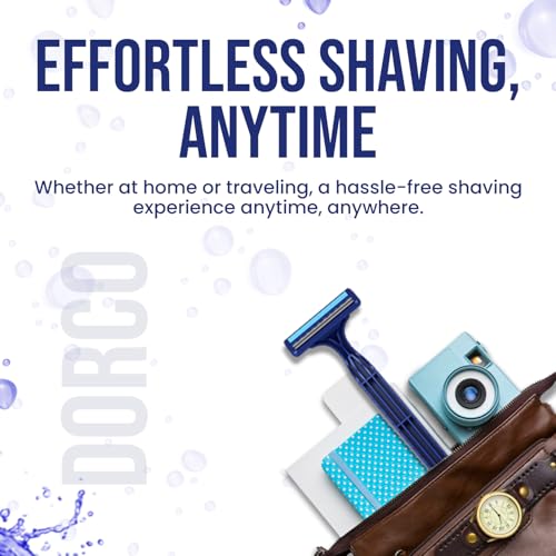 Image of Dorco TG710 Disposable Shaving Razors with Dispenser for Men | Twin blade technology | Razor with Long Handle with Lubrastrip | Easy to carry | Smmoth Shave | Pack of 24