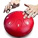 REGIS Steel Tongue Drum 6 Inch 8 Notes, Rain Drum Style Calming Percussion Instrument for Relaxation & Meditation, Musical Gift for Adults & Beginners(red)