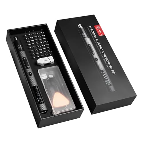 Lot de tournevis électriques de précision 50 en 1 | Ensemble multi-embouts avec 3 réglages de couple | Kit d'outils de réparation polyvalent pour téléphone, appareil photo, ordinateur portable et