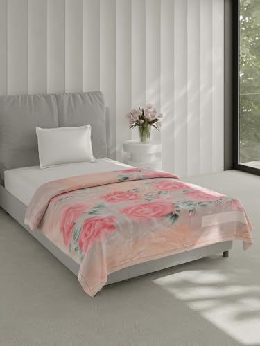 Image of Monte Carlo Single Bed Heavy Winter Blanket Lavish Plus 2 Ply Box Pack 900 GSM | 3.2 KG (220x160 CM), Baby Pink