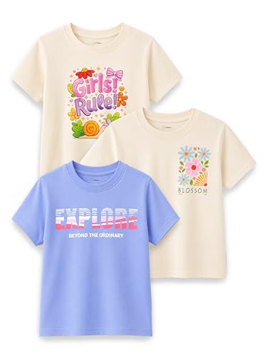 Image of Kidbea Bamboo Kids T-Shirt Ultra-Soft Premium Half Sleeve Graphic Tee for Girls, Casual Summer Wear for Toddlers & Kids
