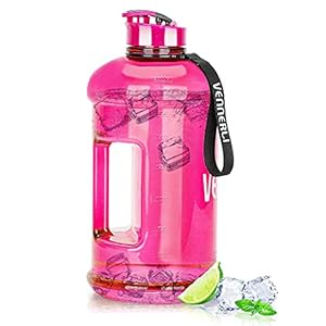 VENNERLI Water Bottle with Handle Portable Large Plastic Water Bottles for Adults BPA-free Half Gallon Water Bottle Reusable 2 Liter Water Jugs for Outdoor Hiking Fitness Travel Camping Cycling