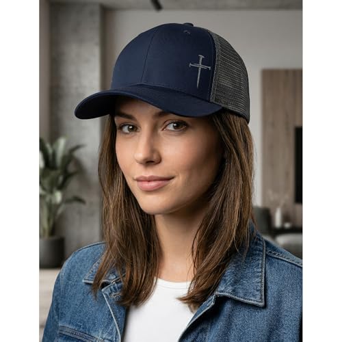 Image of Christian Hats for Men Women,Jesus 3 Nail Cross Hat Christian Religious Gifts for Birthday /Christmas