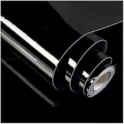 SIA VENDORS Self-Adhesive Peel and Stick PVC Contact Paper Solid Wallpaper Covering Countertop Furniture Stickers Decorative (24 X 48 Inch, Black)