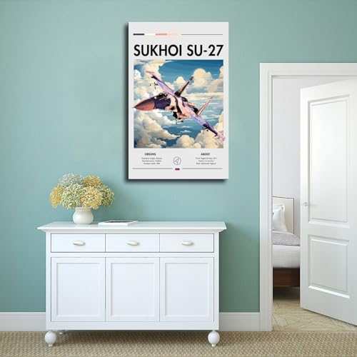 Su-27 impression sur toile idée cadeau originale pour pilote - 4