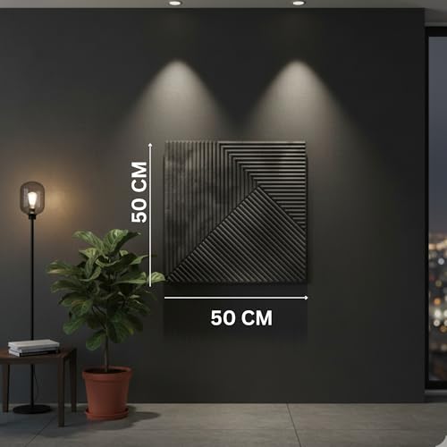 Image of Kayra Decor 3D PVC Wall Panel - Fluted Design, Nexa Gray Color 19.7 inch x 19.7 inch (Pack of 18) - Covers 48.51 Sq. Ft.