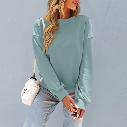 Image of Women Crew Neck Sweatshirts Fall Casual Oversized Sweat Shirts Long Sleeve Cute Preppy Sweatshirt Comfort Pullover