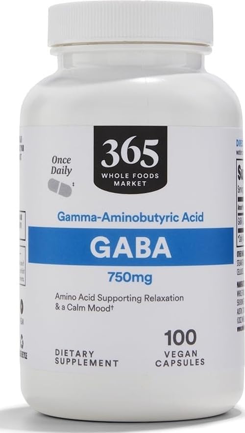 365 by Whole Foods Market, GABA 750Mg, 100 Vegetarian Capsules