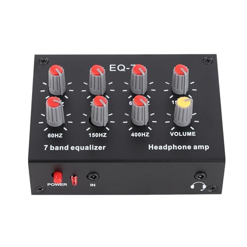 Ecualizador de sonido digital gráfico de 7 bandas Zunate, con amplificación dual canal y amplificador para auriculares, para audio automotriz y control de sonido en teléfonos móviles